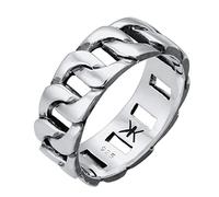 Kuzzoi Massiver Herrenring(8mm) schwarz oxidiert Bandring 925 Silber