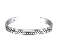 Kuzzoi Massiver Silber Armreif Männer 925 Silber Zopf-Design Light | Oxid-Finish