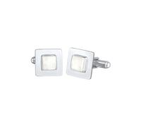KUZZOI Mondstein Quadrat Flach Elegant 925 Silber OneSize Herren