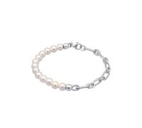 KUZZOI Muschelkernperlen Gliederkette 925 Sterling Silber 19 Damen