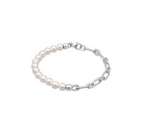 KUZZOI Muschelkernperlen Gliederkette 925 Sterling Silber 21 Damen