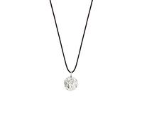 KUZZOI Nylon Schwarz Anhänger Plättchen strukturiert 925 Sterling Silber 50 Herren