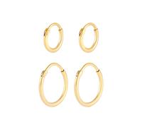 Kuzzoi Paar Creolen »Herren Creolen Basic (4 tlg) 925 Silber«, Creole, Gold