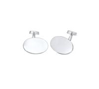 KUZZOI Oval Plättchen Poliert Elegant 925 Silber silberfarben Herren