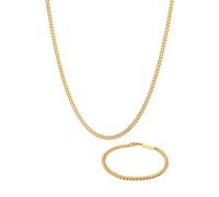 KUZZOI Panzerketten Armband Kette Basic 925 Silber golfarben Herren