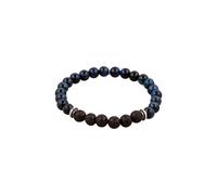 KUZZOI Perlen Tigerauge Lava Blau 925 Sterling Silber 19 Herren