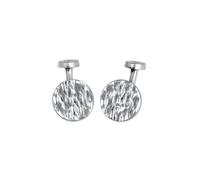 Kuzzoi Manschettenknöpfe für Herren im, rundem Coin Look, 925 Sterling Silber gehämmert oxidiert, Cufflinks für das Hemd, Stilvolles Männer Geschenk für Hochzeit und Geburtstag