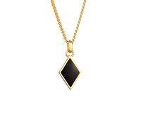 KUZZOI Raute Emaille Geo Style 925 Silber goldfarben Herren