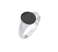 KUZZOI Ring Basic Cool Siegelring Herren Matt 925 Silber 60 mm Schwarz