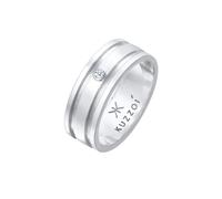 KUZZOÍ Ring Herren Bandring Massiv Diamant 925 Silber, silber Silber