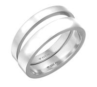 Kuzzoi Ring Set Herrenringe aus 925 Sterling Silber, 2 Stück Bandringe poliert Silberringe für den Mann in der Ringgröße 64