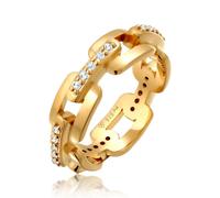 Kuzzoi Ringe - Ring Herren Kettenring Zirkonia Weiß 925 Sterling - Gr. 62 MM - in Gold - für Damen