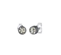Kuzzoi Herren-Ohrringe Stecker Rund (5.5 mm) Ohrstecker mit funkelnden Kristall in Schwarz aus 925 Sterling Silber Oxidiert für Männer, 0303653023