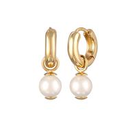 KUZZOÍ Ohrringe Scharnier Creolen Perlen Anhänger 925 Silber, gold Gold