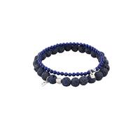 KUZZOI Set Perlen Lava Blau 925 Sterling Silber 23 Herren