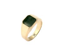 KUZZOI Siegelring Emaille Grün 925 Sterling Silber 54 Herren