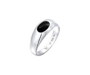 KUZZOI Siegelring Emaille Oval 925 Sterling Silber 60 Herren