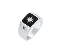 Ring Herren Siegelring Emaille Stern Basic 925 Silber Kuzzoi Silber 4N364/20X66