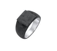 Kuzzoi Siegelring Herrenring oxidiert, Bandring massiv (11 mm) in 925 Sterling Silber, Robuster Biker Schmuck mit rechteckiger Oberfläche, Ring für Männer in der Ringgröße 54 - 66, 0605991722 (62)