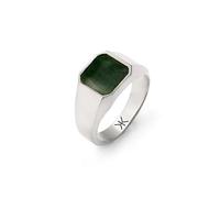KUZZOI Siegelring Emaille Grün 925 Sterling Silber 60 Herren