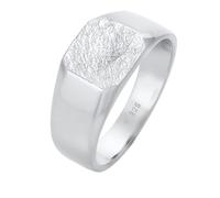 Kuzzoi Ring Basic Siegelring Herren Quadrat Matt 925 Silber, silber Silber
