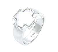 KUZZOI, Ring Herren Siegelring Bandring Kreuz 925 Silber in silber, für Herren Gr. 66 mm