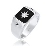 Ring Herren Siegelring Emaille Stern Basic 925 Silber Kuzzoi Silber 4N364/20X66