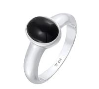 Kuzzoi Siegelring Herrenring mit Onyx Stein Schwarz, 925 Sterling Silber poliert, massiver Silberring mit Edelstein, Klassischer Ring für Männer, Ringgröße 60, 0611260221_60