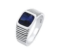KUZZOI, Ring Herren Siegelring Sodalith Quadrat 925 Silber in silber, für Herren Gr. 60 mm