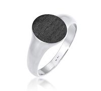 KUZZOI Ring Basic Cool Siegelring Herren Matt 925 Silber 60 mm Schwarz