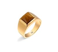 KUZZOI Siegelring Tigerauge Braun 925 Sterling Silber 66 Herren