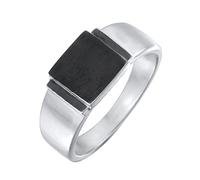 Kuzzoi Siegelring Herrenring quadratisch matt oxidiert in 925 Sterling Silber massiv, Klassischer Herren Silberring (10 mm), Bandring für Männer, Ringgröße 64