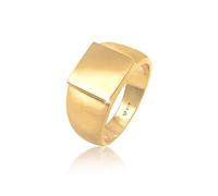 Kuzzoi Siegelring Herrenring vergoldet, Bandring massiv (11 mm) in 925 Sterling Silber, Goldener Biker Schmuck mit rechteckiger Oberfläche, Ring für Männer poliert, Ringgröße 62, 0607352420_62