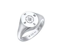 Kuzzoi Herren Silber Ring mit Kompass Windrose Symbol aus 925 Sterling Silber Maritimer Siegelring für den Mann in der Ringgröße 60