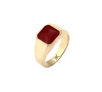 KUZZOI Siegelring Quadrat Emaille Rot 925 Sterling Silber 64 Herren