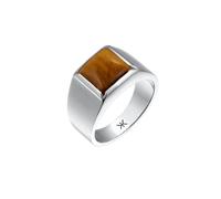KUZZOI Siegelring Tigerauge Braun 925 Sterling Silber 62 Herren