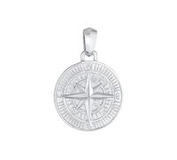Kuzzoi Silber Anhänger (30 mm) Kompass für Ketten aus 925er Sterling Silber Maritimes Halsketten Accessoire Motiv Windrose für Männer