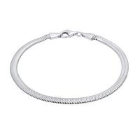 KUZZOI, Armband Flach Elegant Schlangenkette Fischgräte 925 Silber in silber, für Herren Gr. 19 cm