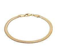 Kuzzoi Silber Armband für Herren Goldenes Herrenarmband (4mm) aus massivem 925 Sterling Silber vergoldet für den Mann Fischgrätenmuster handgefertigt, Länge 21 cm