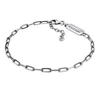 Kuzzoi Silber-Armband für Herren mit Karabiner handgefertigtes Gliederarmband (3 mm) aus massiven 925 Sterling Silber oxidierte Basic Armkette, Länge: 19 cm