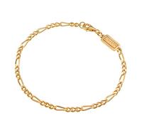 Kuzzoi Silber-Armband goldfarben Herren 4 mm Figaroarmband 925 Silber