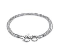 Kuzzoi Silber-Armband Herren Kordel Armband (2 mm) 925 Silber | Wickelarmband mit markanten T-Bone Verschluss im Vintage Style Länge 19 cm