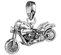 Kuzzoi Silberner Motorrad Big Bike Anhänger für Ketten massivem 925er Sterling Silber für Halsketten, 361368-000