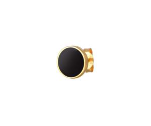 KUZZOI Single Basic Kreis Geo Trend Emaille 925 Silber goldfarben Herren