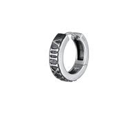 Kuzzoi Herren Ohrring 925 Silber (22mm) oxidiert Scharnier Creole rund für den Mann mit römischer Zahlenfolge Einzel Ohrstecker Herrenohrring, 0312920723
