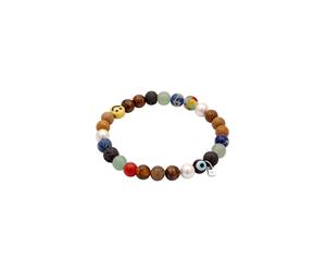 KUZZOI Smiling Face Evil Eye Bead Glas Achat 925 Sterling Silber 19 Herren