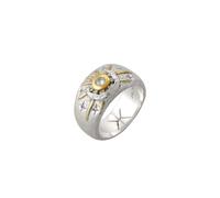 KUZZOI Sonne Mond Zirkonia Weiß 925 Sterling Silber vergoldet 64 Herren