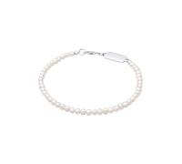 KUZZOÍ Armband Süßwasserzuchtperlen Klassisch Schlicht 925 Silber, silber Silber