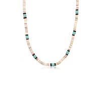 KUZZOI Halskette Howlith Türkis Heishi Beads Surfer Style 925 Sterling Silber für Herren - 55 cm