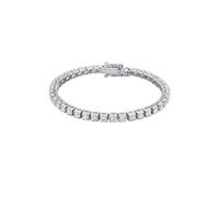 KUZZOI Armband Tennisarmband Zirkonia Weiß 925 Sterling Silber für Herren - 19 cm